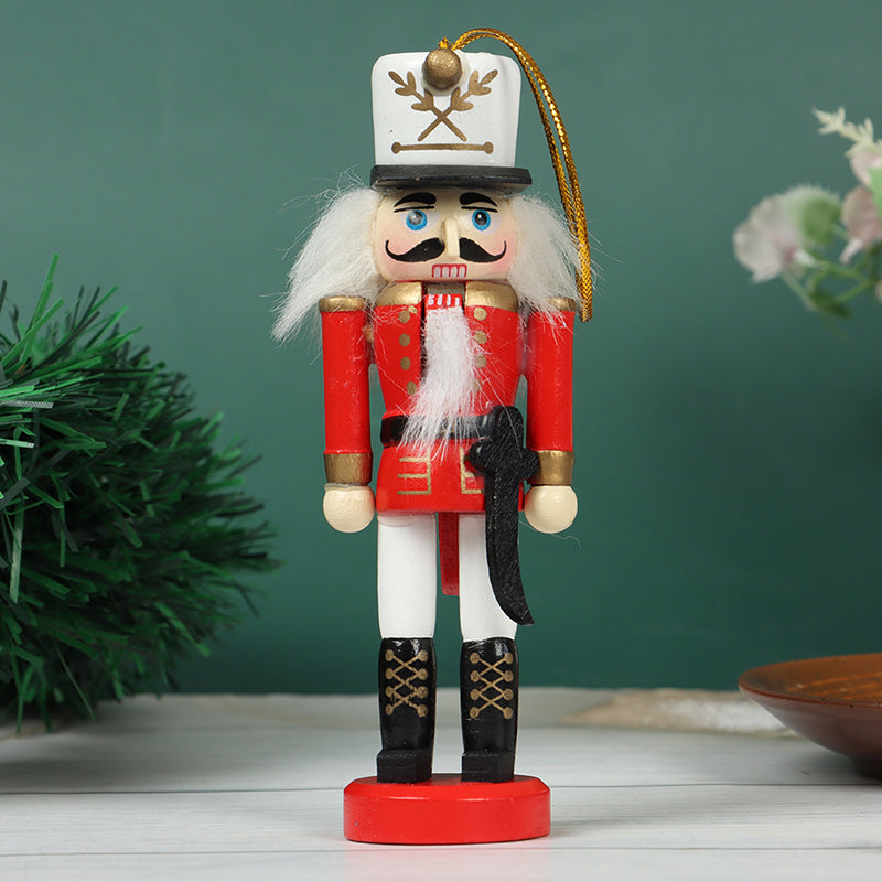 12cm Wooden Nutcracker Soldier Christmas Decoration N90477