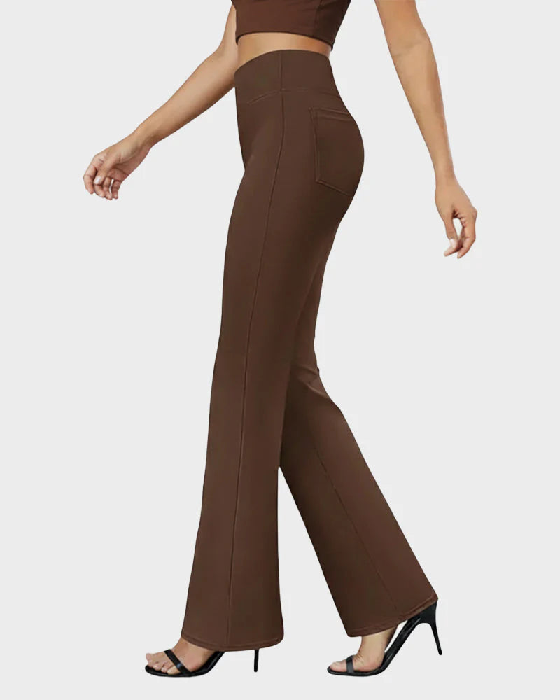 High Waist Bootcut Stretch Trousers E5555