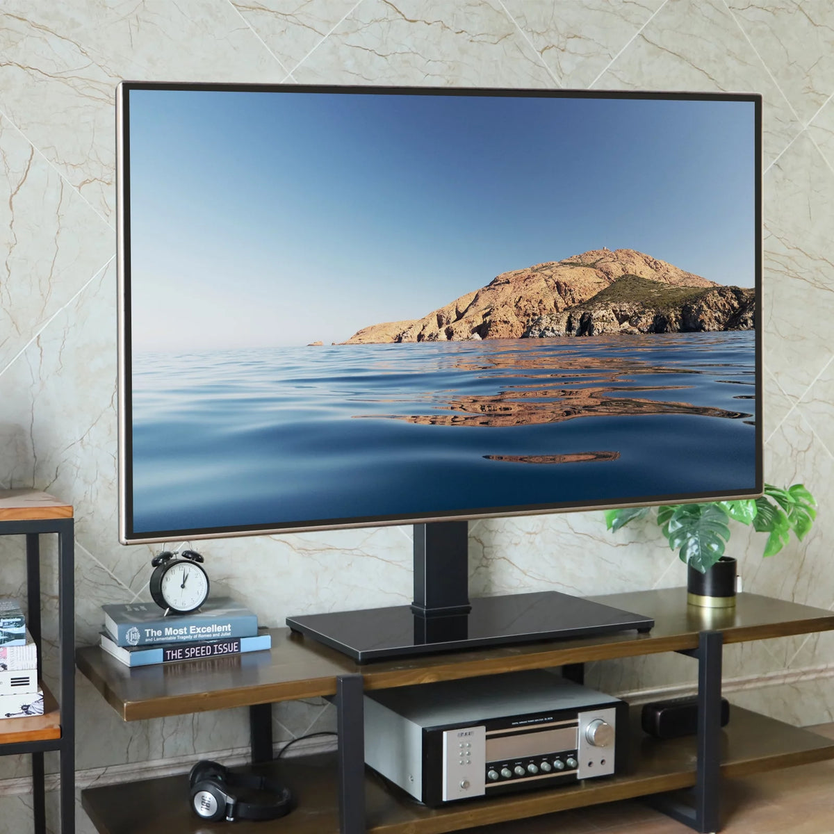 Black Swivel Table Top TV Stand up to 85 inch F452506