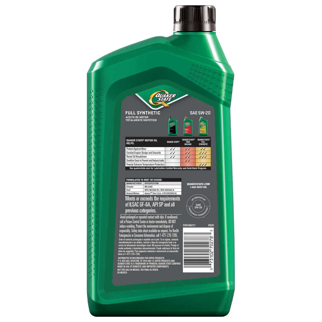 Full Synthetic 5W-20 Motor Oil, 1-Quart M103466