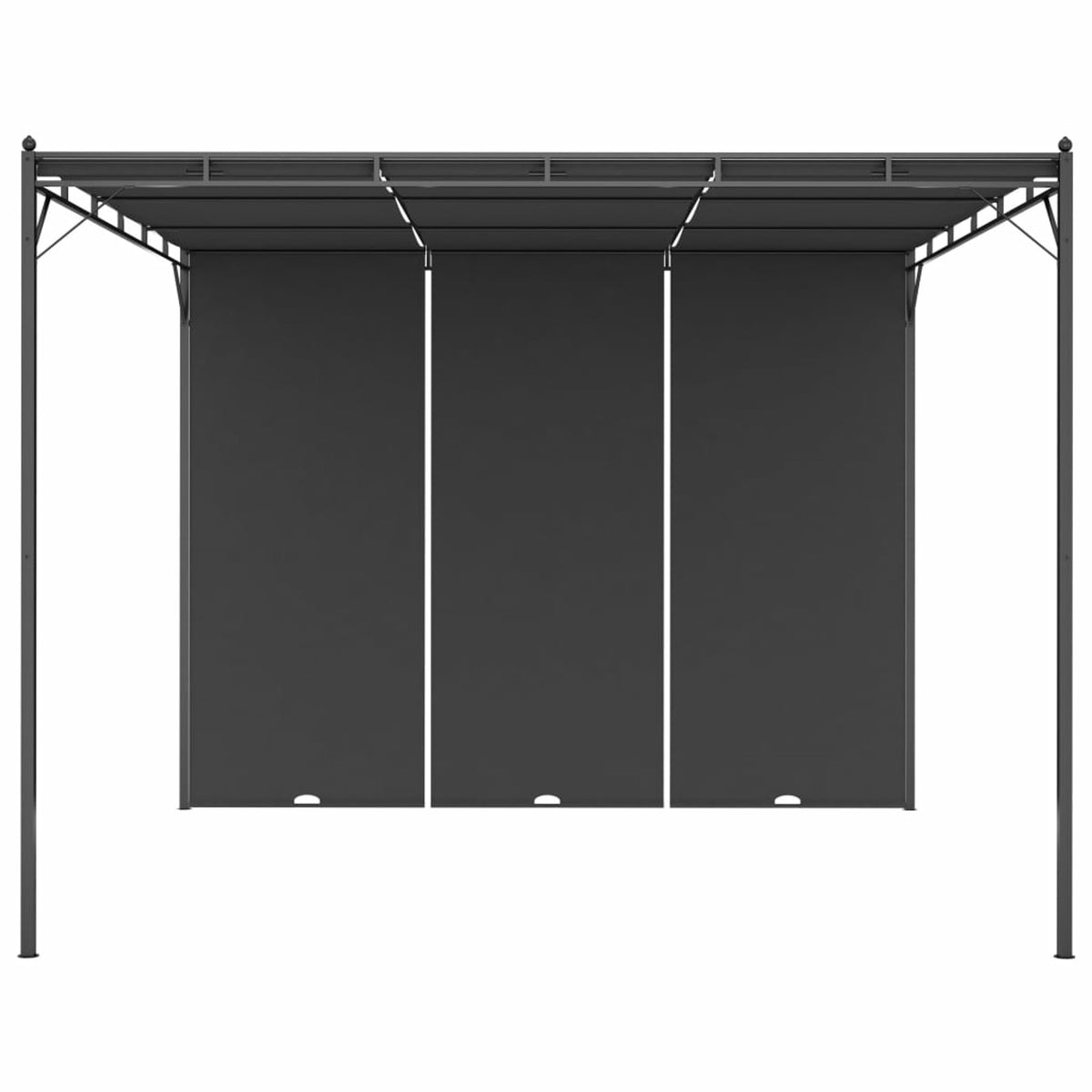 Garden Gazebo with Side Curtain Steel Frame Sun Shade Shelter 118.1 x 118.1 x 88.6 Inches R43165