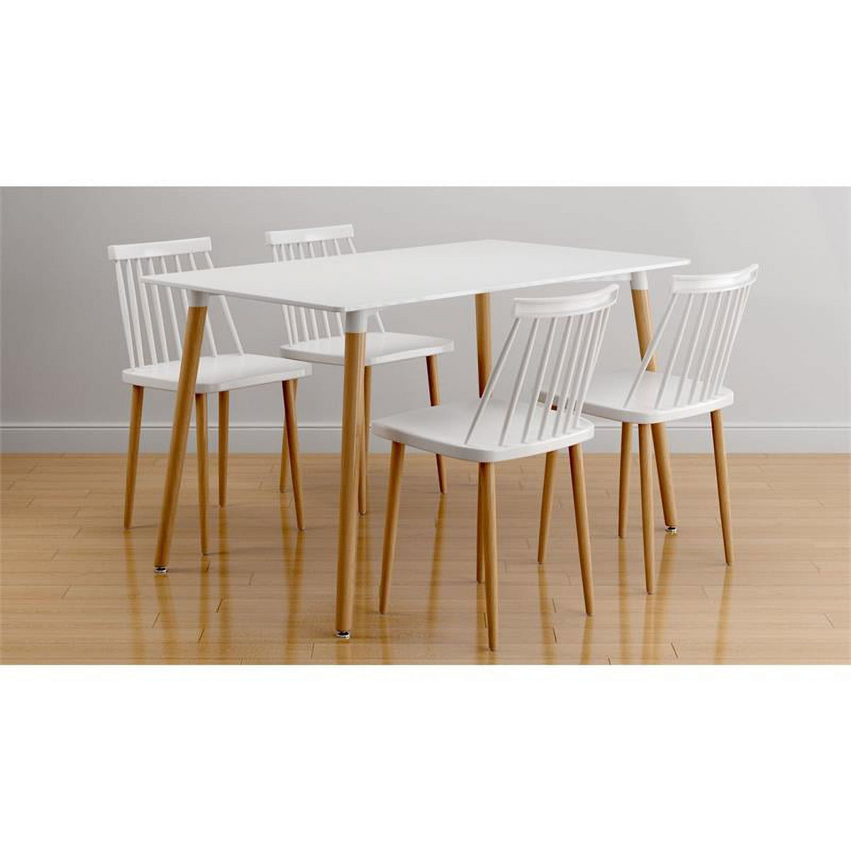 White Rectangular Wood Dining Table L4226