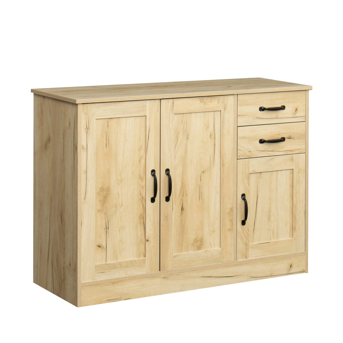 Oak Wood Buffet Sideboard with 2 Doors 1 Storage and 2 Drawers O723941