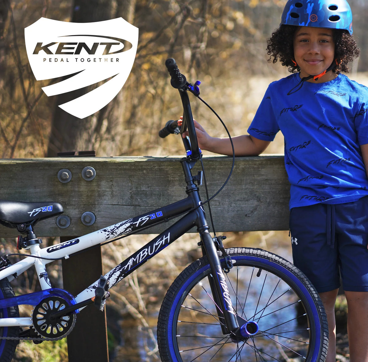 20 Boy's BMX Child Bike Black/Blue Q2113
