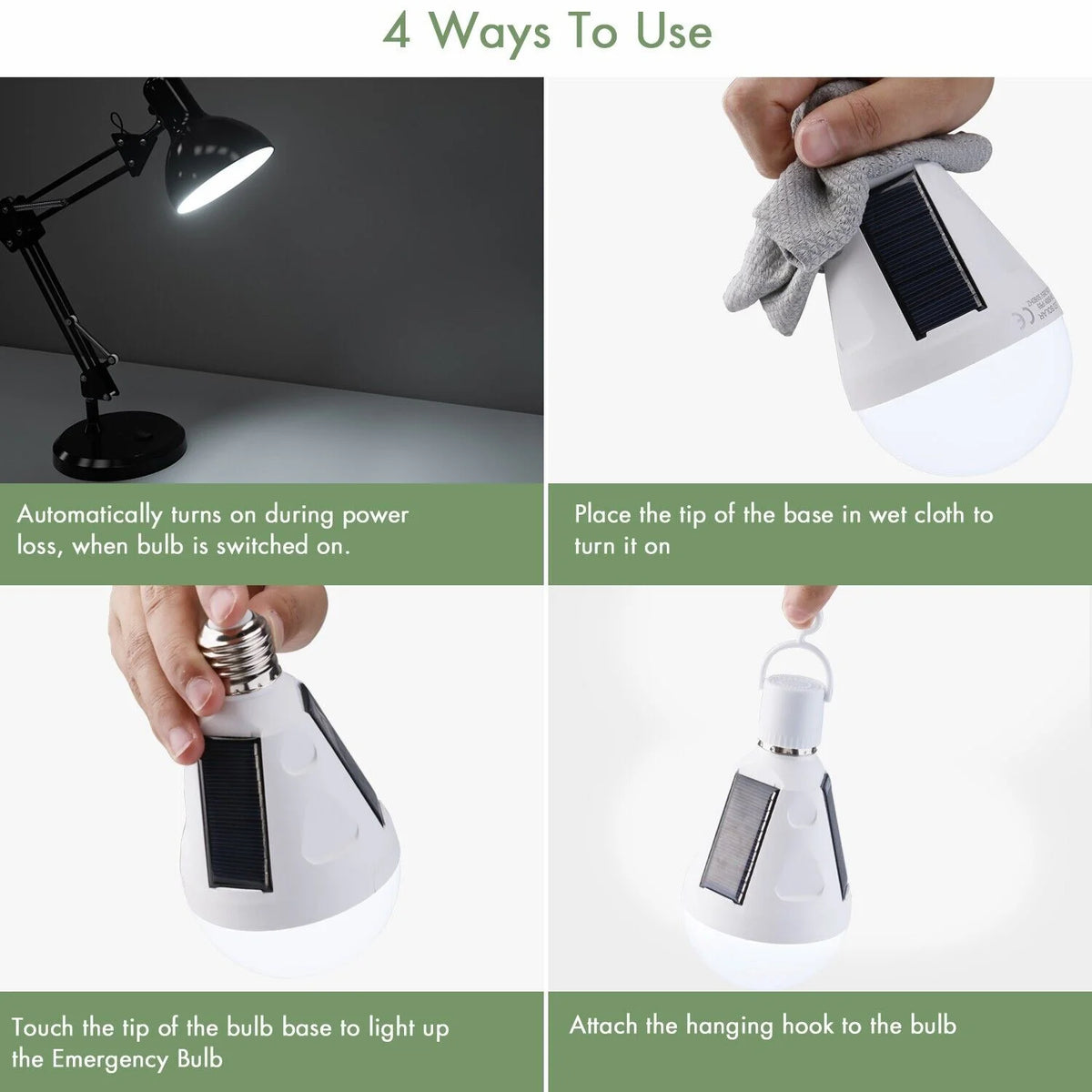 12W LED Solar Panel Bulb Light Outdoor Camping Lamp E22265