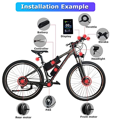48V 350W Rear Hub Motor Ebike Conversion Kit with LCD Display W139035