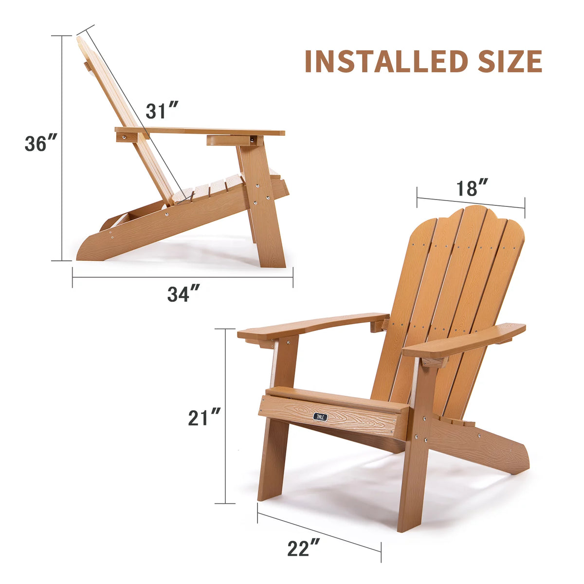 Brown Adirondack Chair with Cup Holder U737