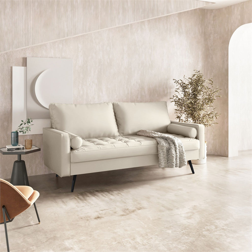 White Fabric Standard Sofa Y739