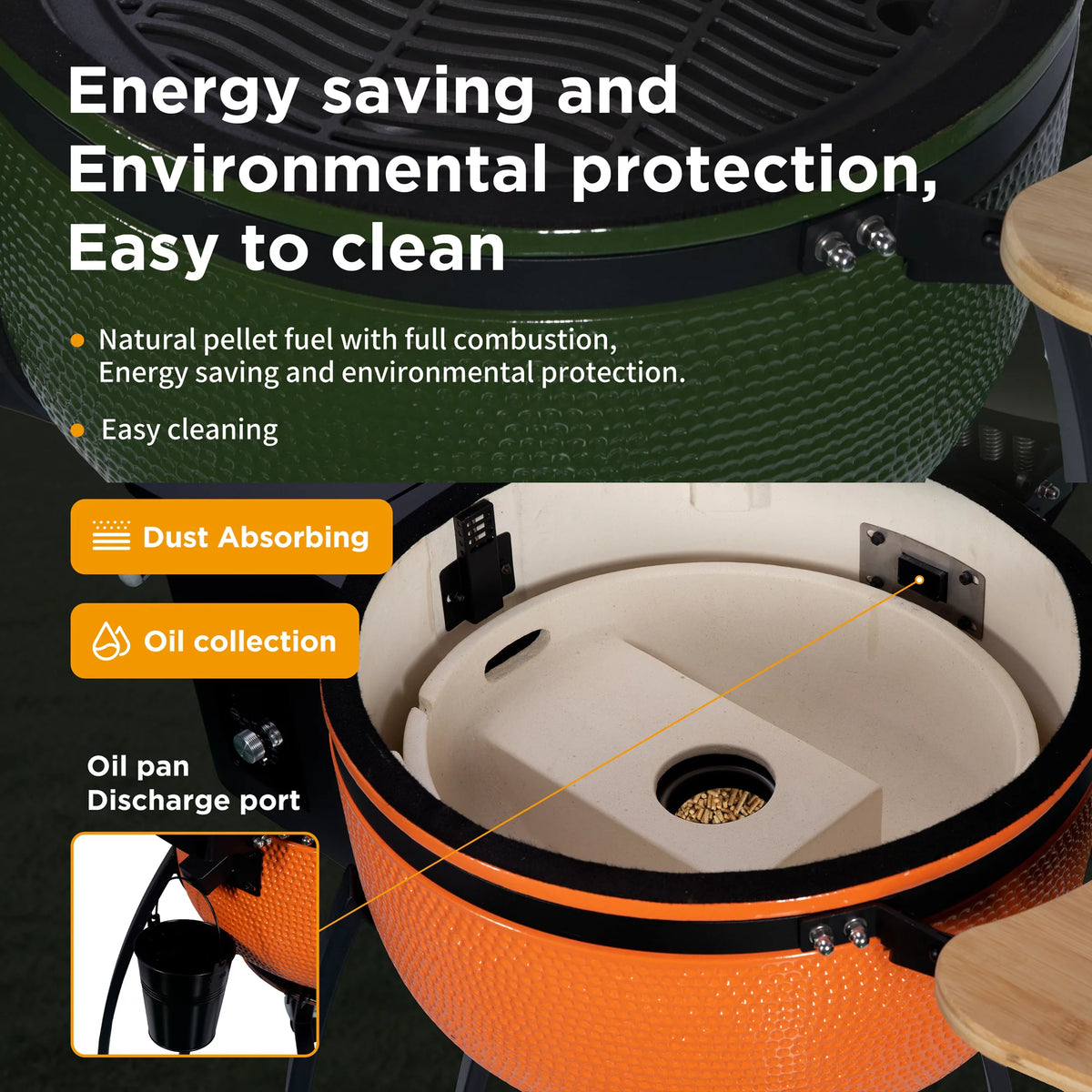 24" Ceramic Pellet Grill 4-in-1 A278