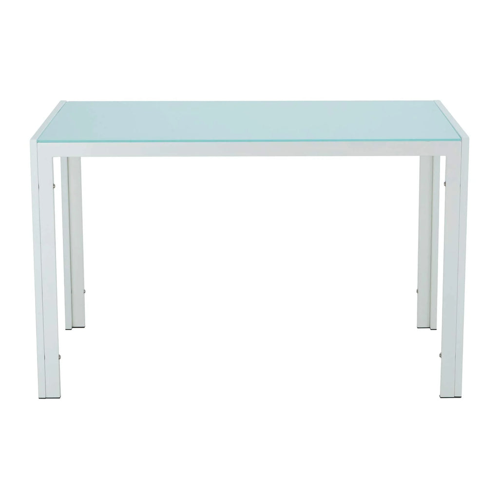 White Tempered Glass Computer Desk S87676