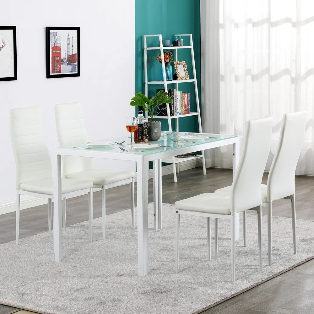 Glass Dining Table with 4 Metal Legs H169983