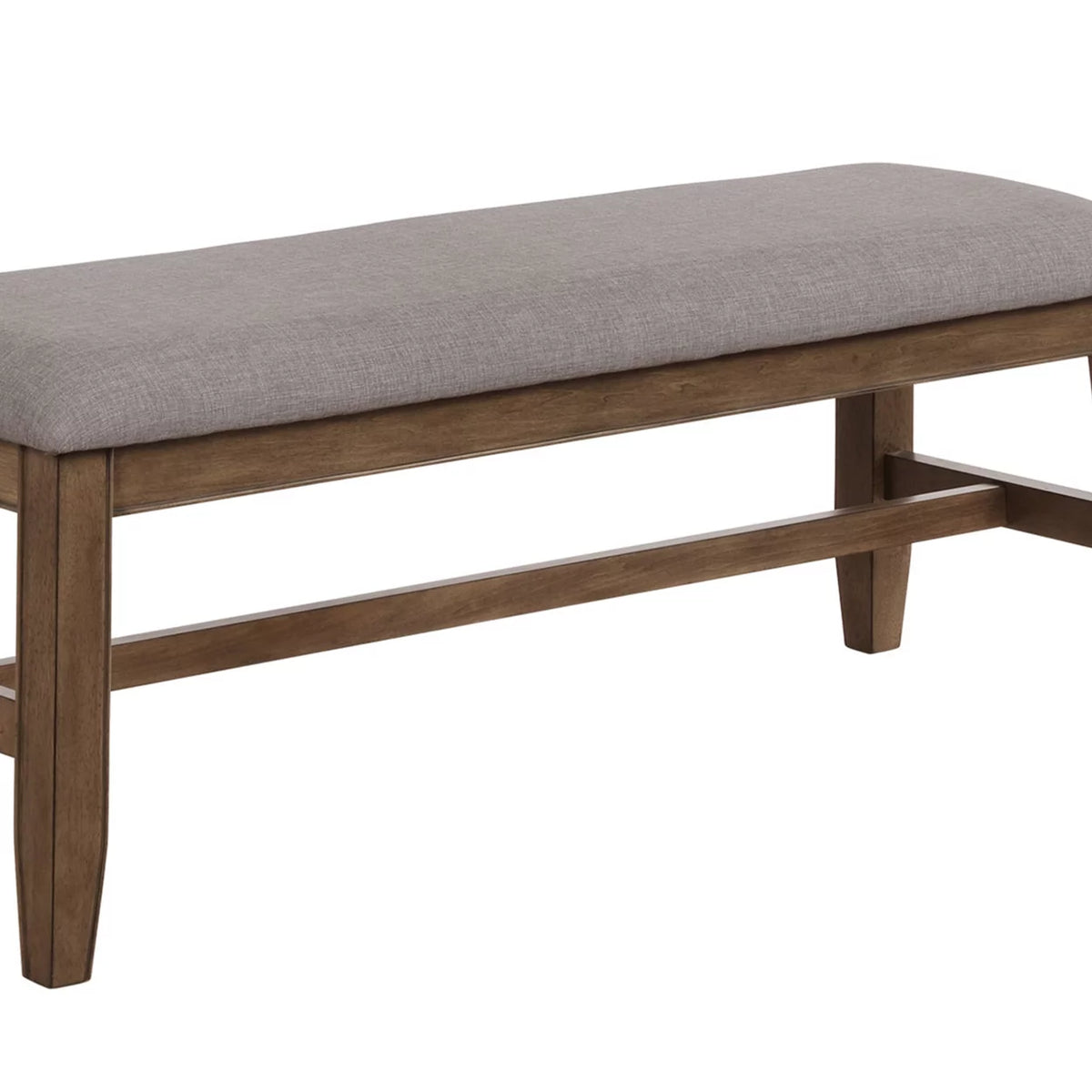 Brown and Gray Fabric Upholstered Wooden Bench M526