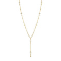 14K Gold Dipped Cross Chain Y Necklace 15" + 3" Extender D6916