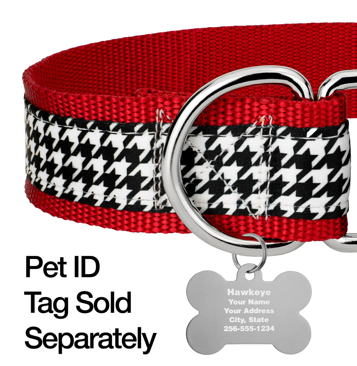 Houndstooth Martingale Dog Collar, 1 1/2 inch, Large U920624