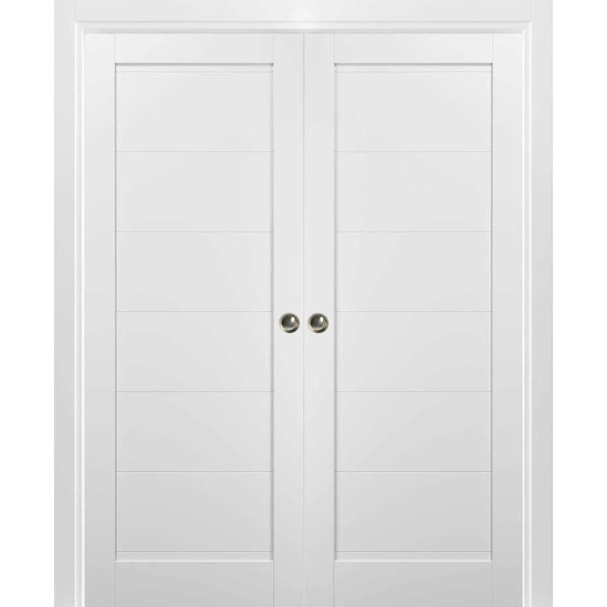 French Double Pocket Doors 48 x 96 with Frames Solid Wood Interior Sliding Closet Door F867569