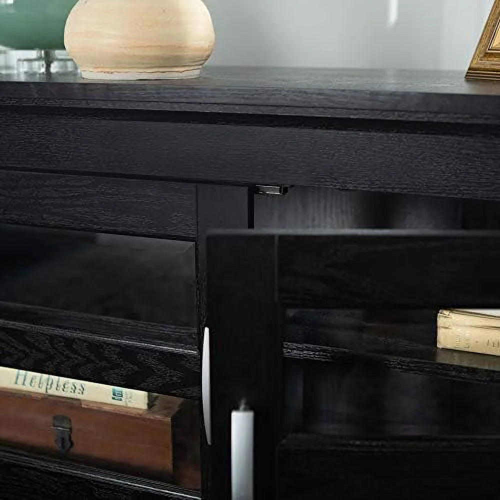 2 Door Corner Wood TV Stand up to 48" 44 Inch Black Y617760