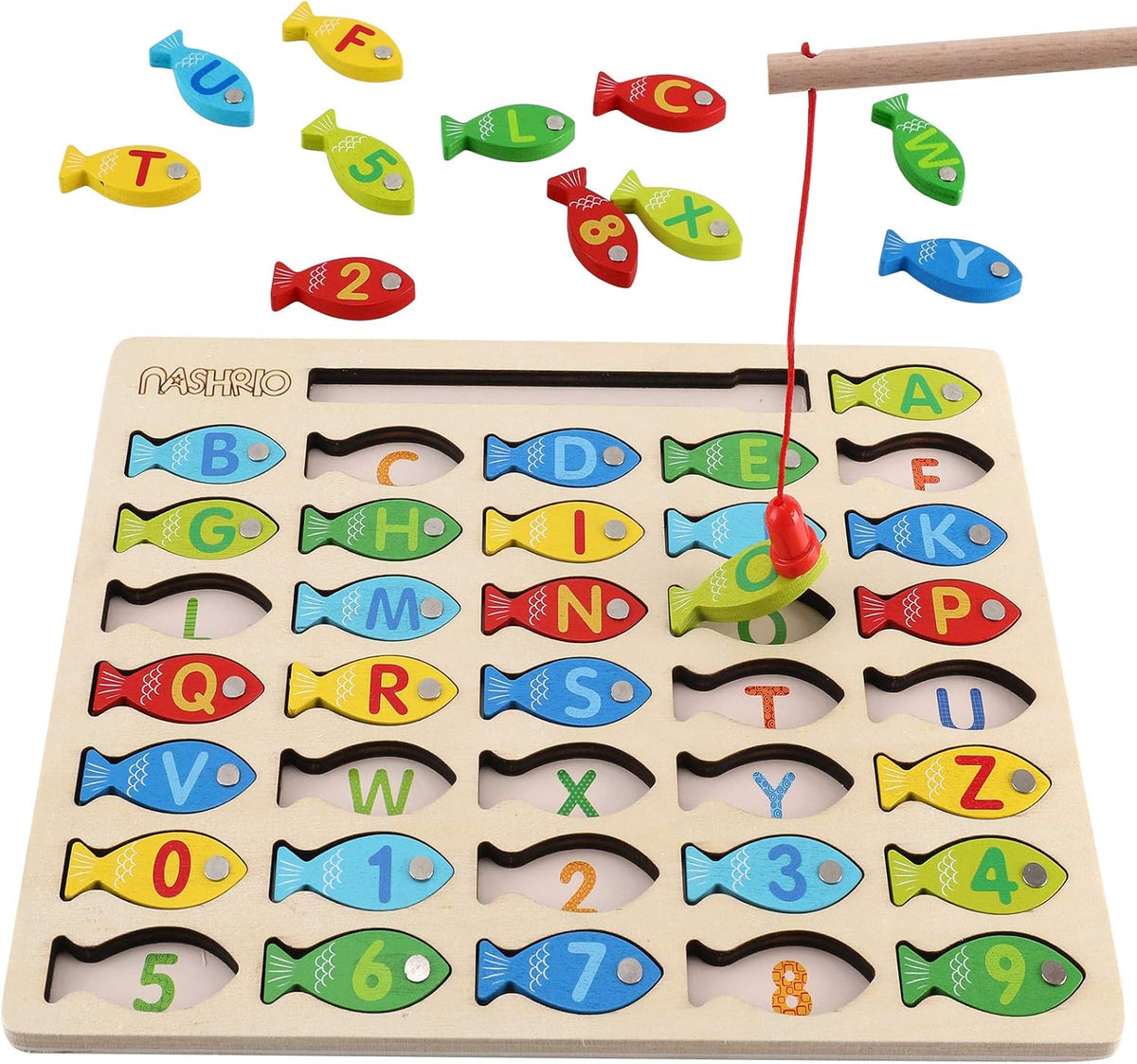 Magnetic Wooden Fishing Game Toy with Numbers and Letters P15488
