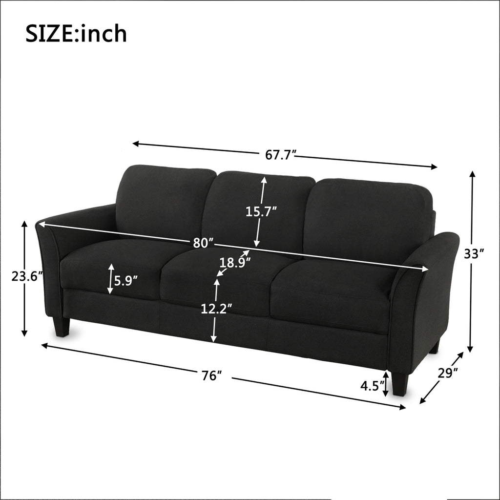 Grey Fabric 3-Seat Sofa Q624069