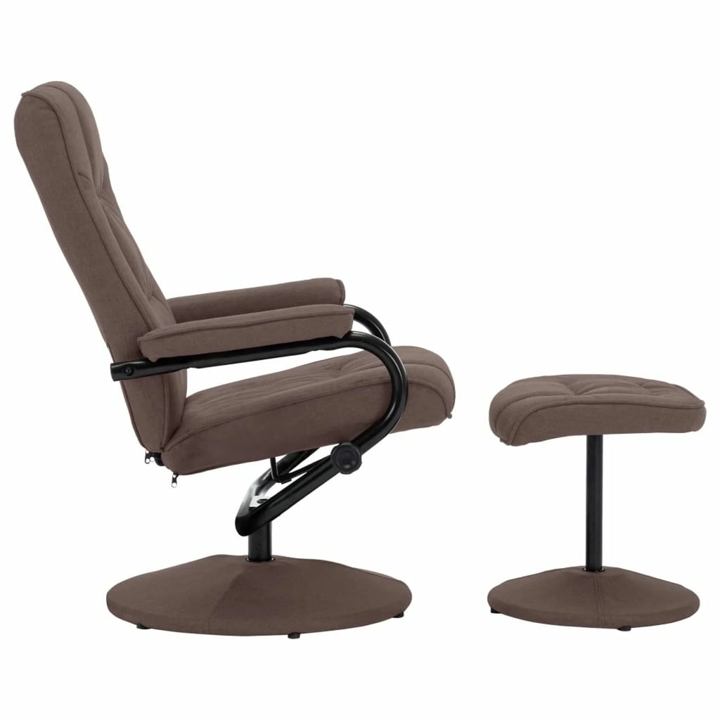 Brown Fabric Swivel Recliner with Ottoman A1500
