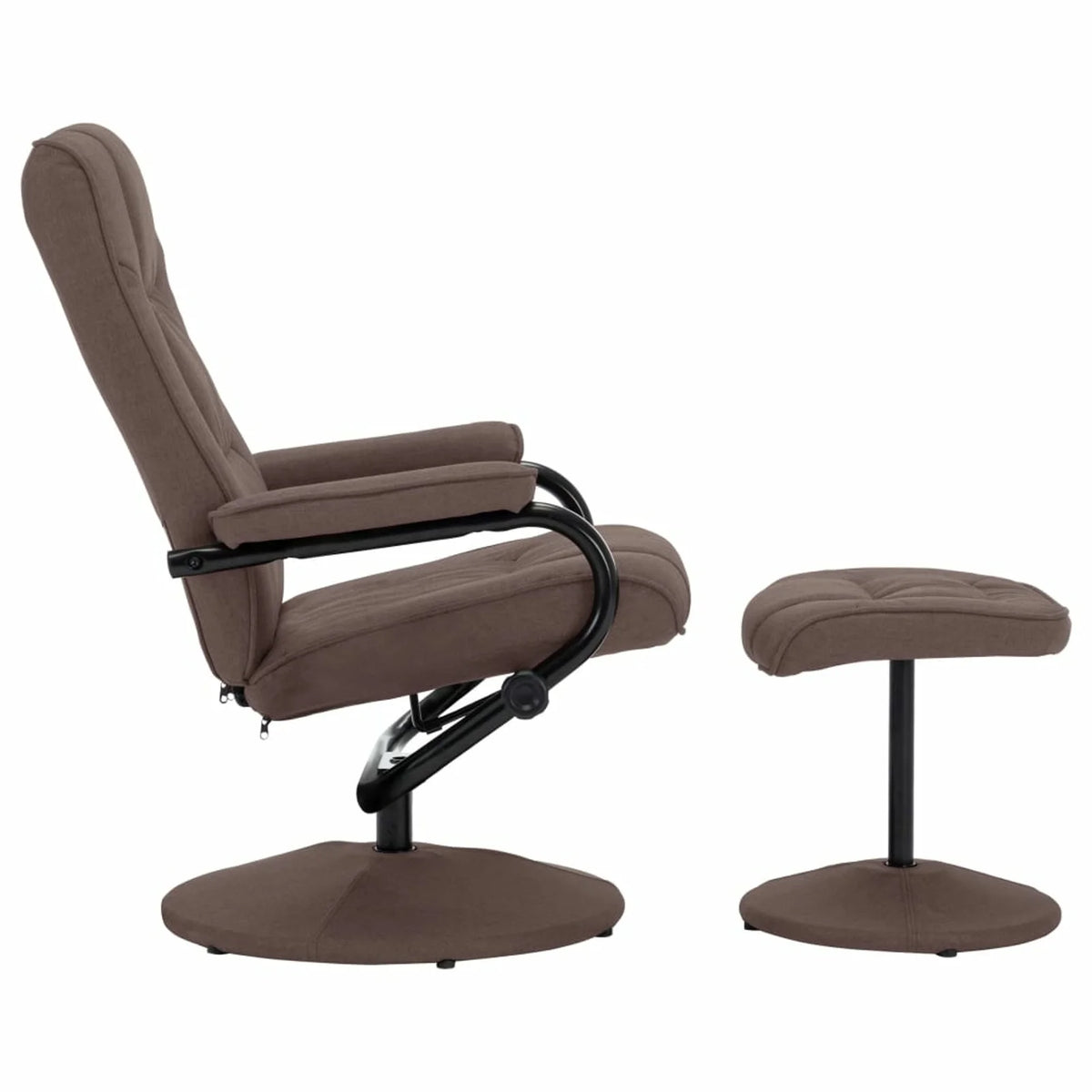 Brown Fabric Swivel Recliner with Ottoman A1500