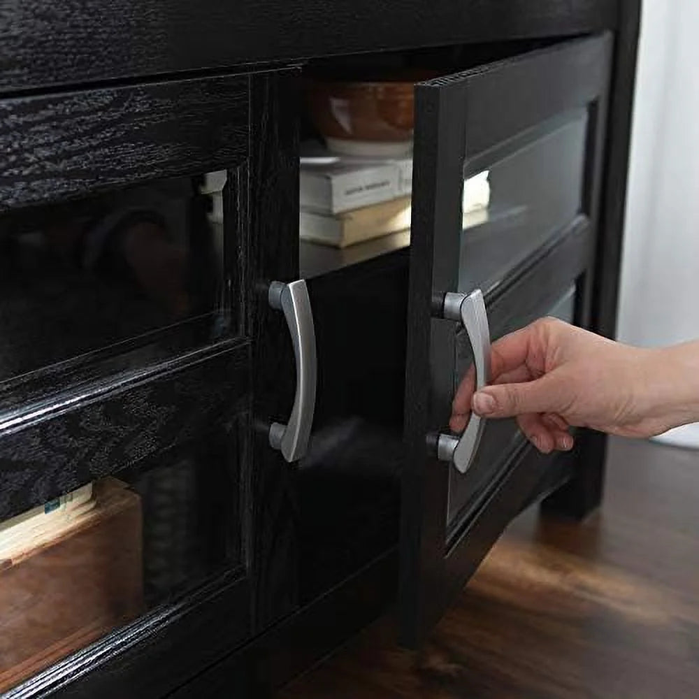 2 Door Corner Wood TV Stand up to 48" 44 Inch Black Y617760