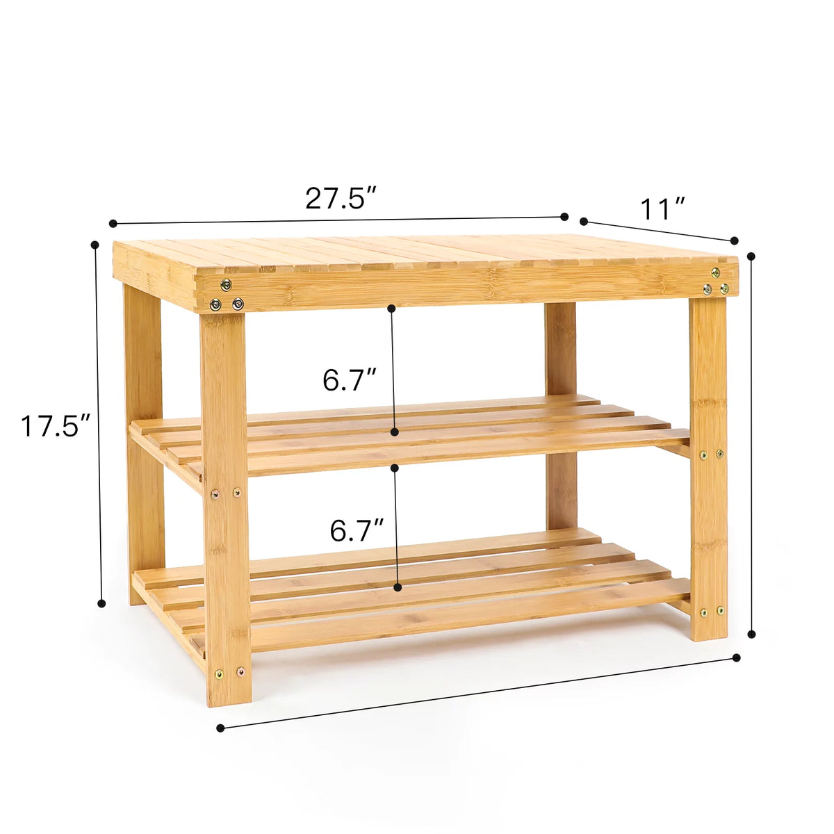 3 Tier Bamboo Shoe Bench Storage Rack D3555