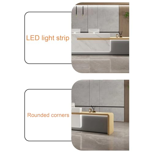 Reception Desk with Counter, Lockable Drawer & Door Cabinet, 120cm Y58327