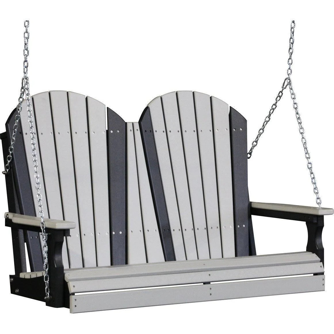 Recycled Plastic Porch Swing Dove Gray on Black H556583