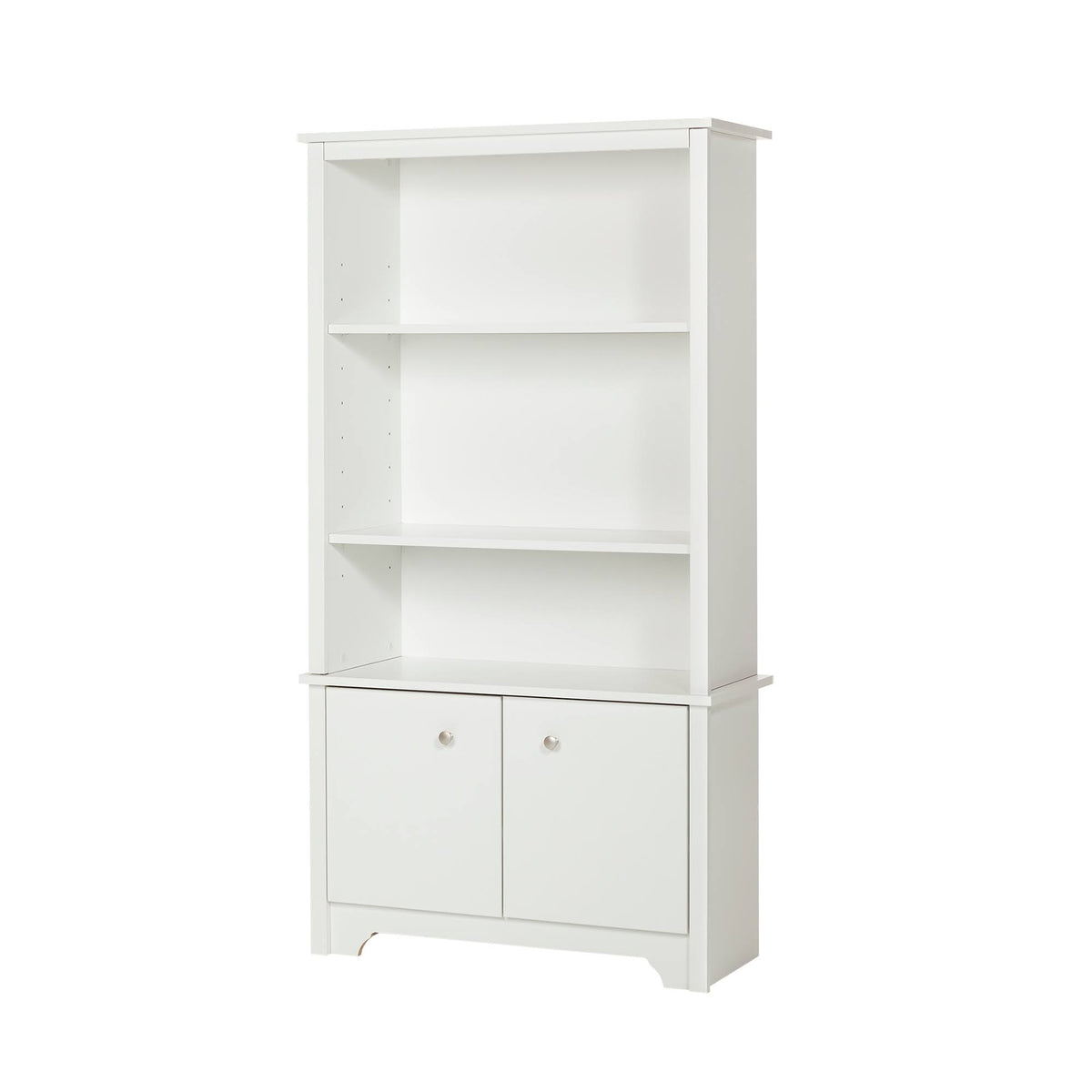 Pure White 3-Shelf Bookcase with Doors A50517