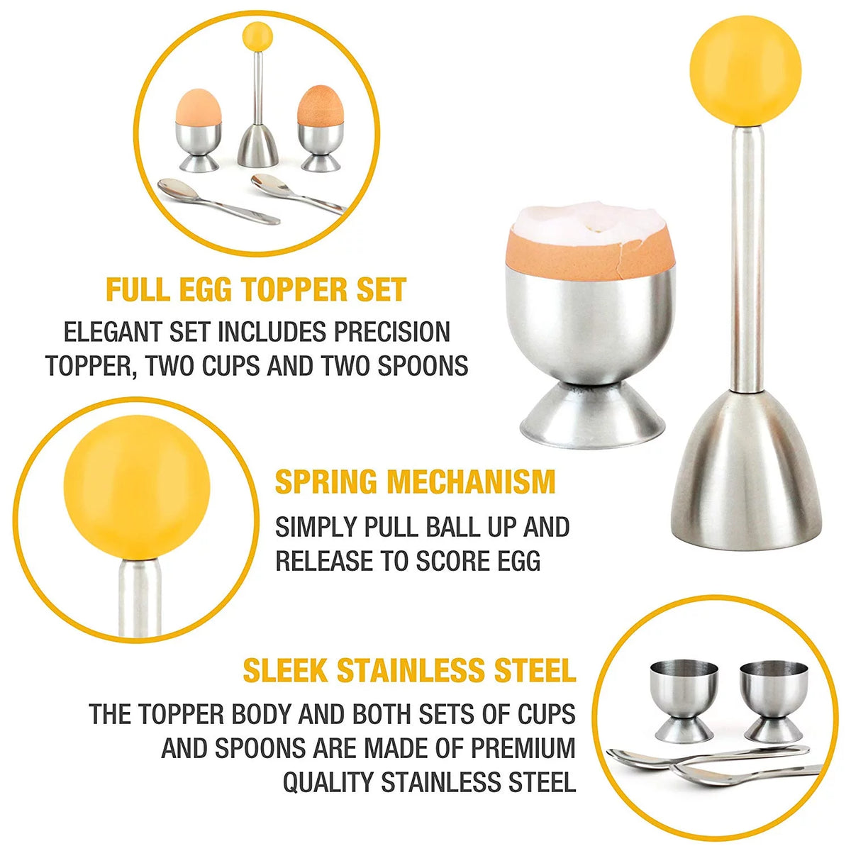 Soft Boiled Egg Tool Set with Egg Cups L2308