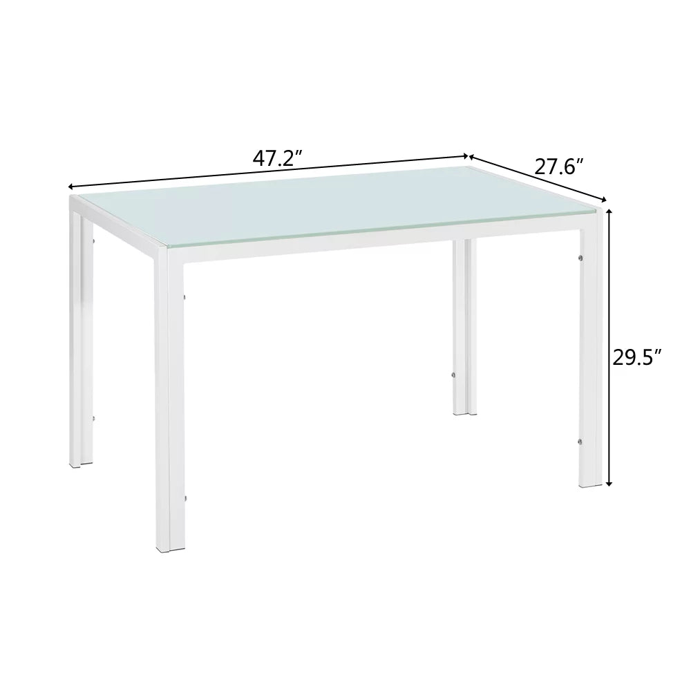 Glass Dining Table with 4 Metal Legs H169983