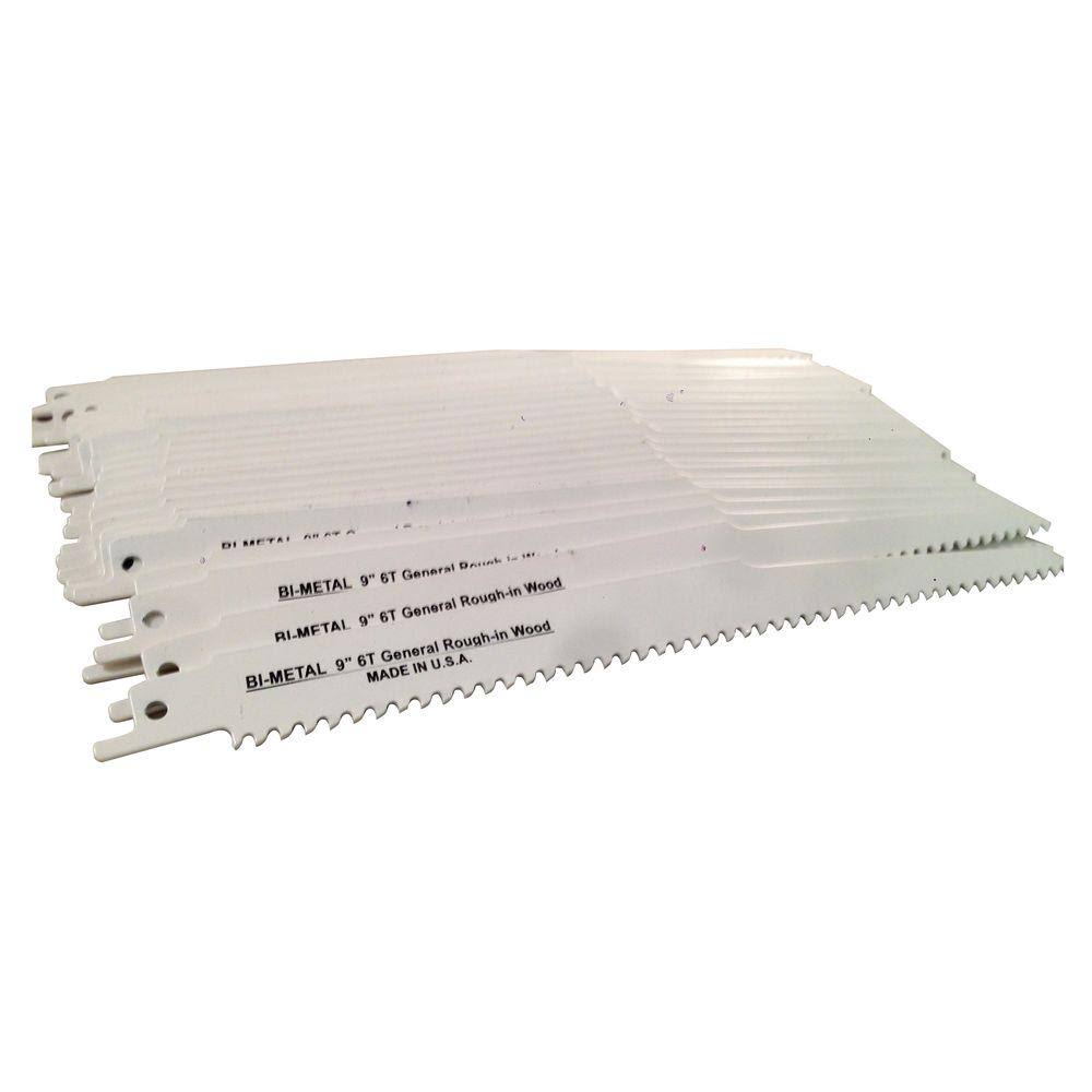 50 Pack 9 in. 6 TPI Bi-Metal Reciprocating Saw Blade A52986
