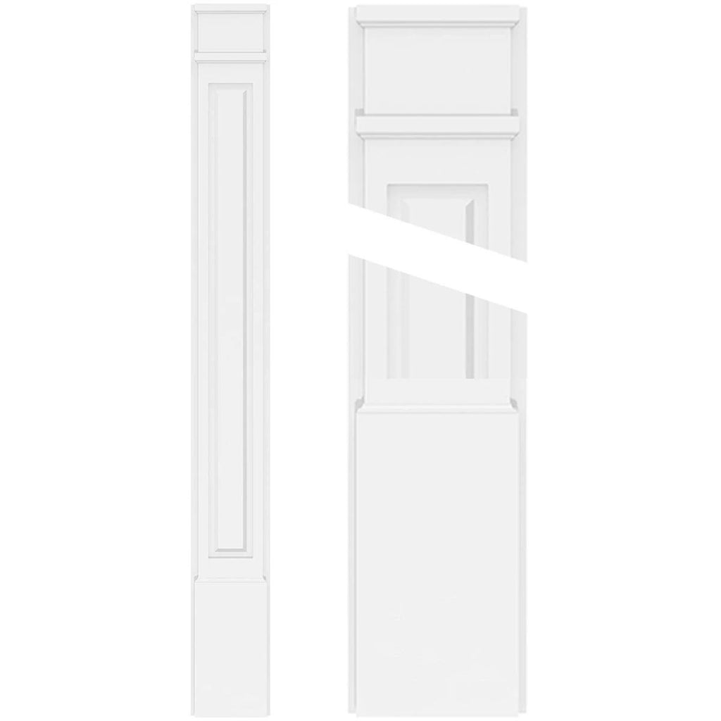 Raised Panel PVC Pilaster with Decorative Capital & Base (Pair) F3411