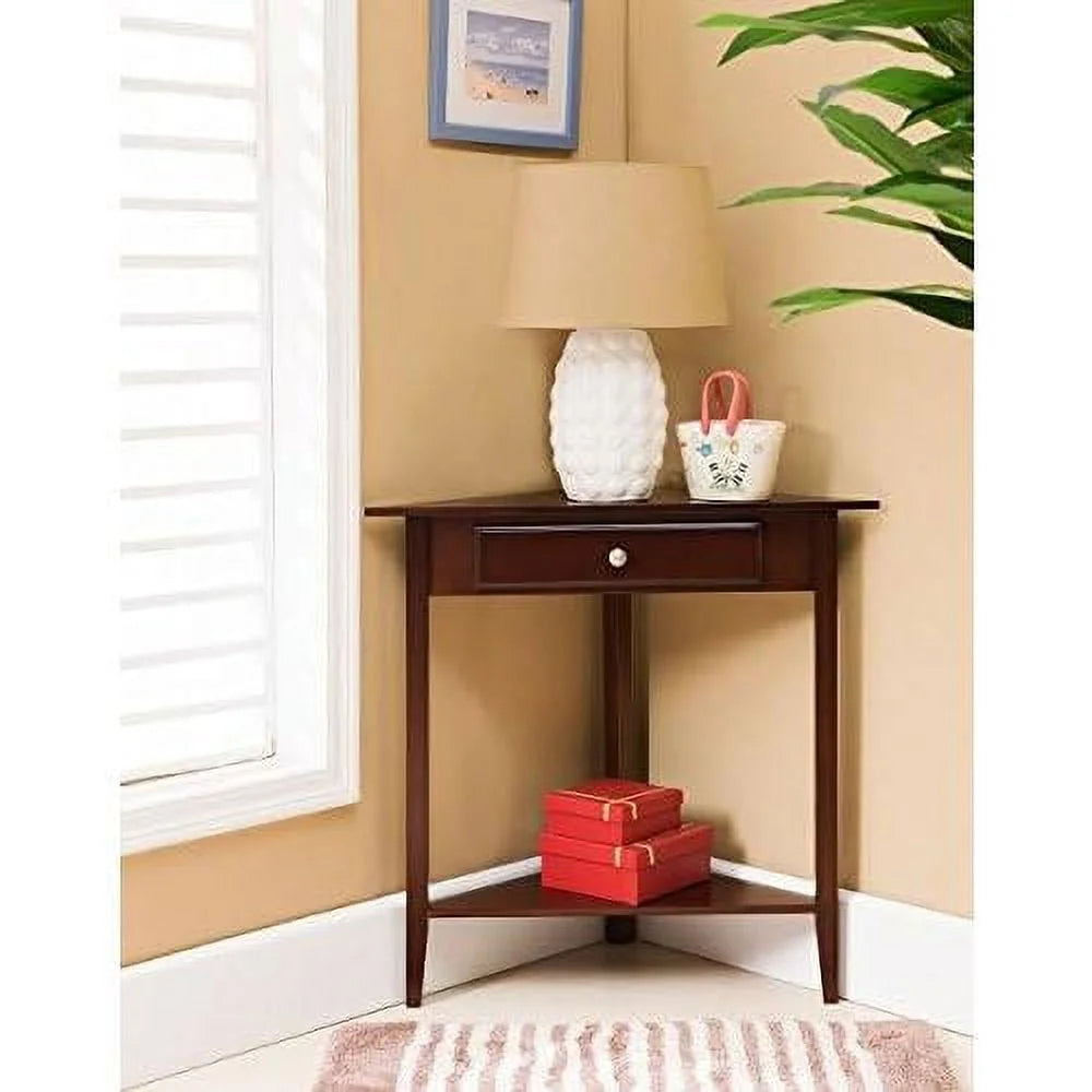 Wood Corner Sofa Accent Table With Drawer D882260