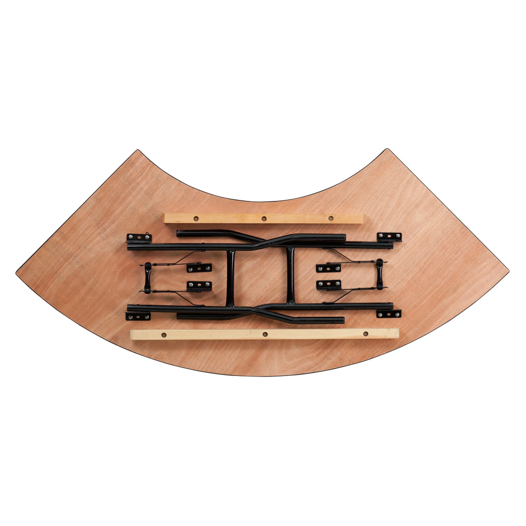 Serpentine Wood Folding Banquet Table O339