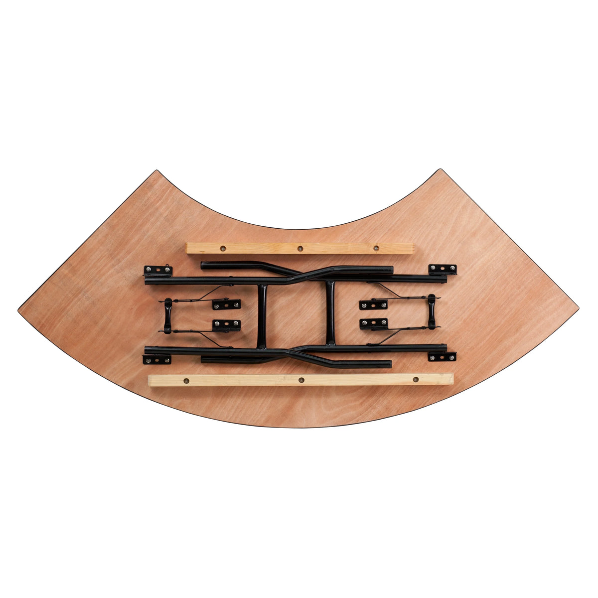 Serpentine Wood Folding Banquet Table O339