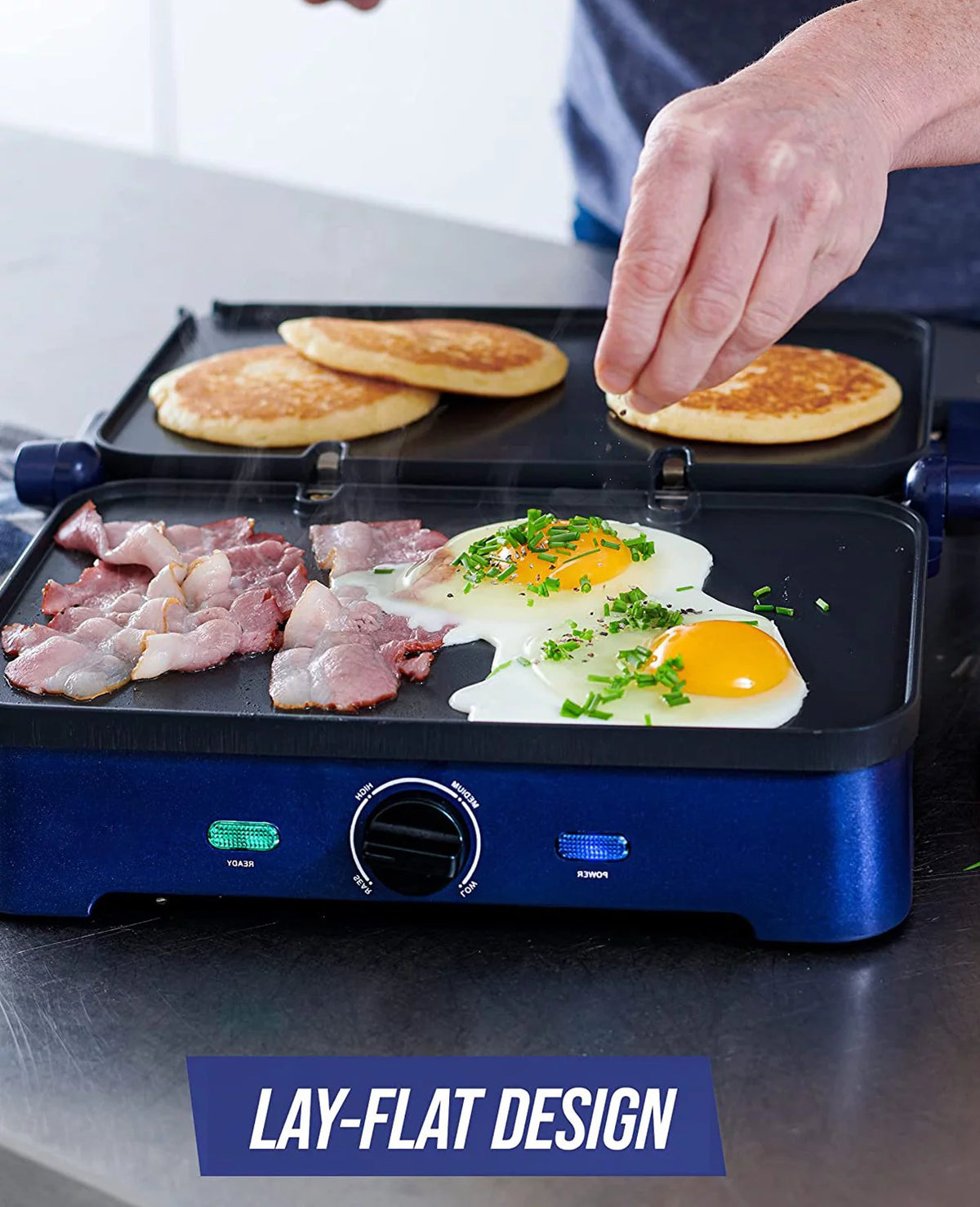 Ceramic Electric Griddle Nonstick with Waffle Plates M1884