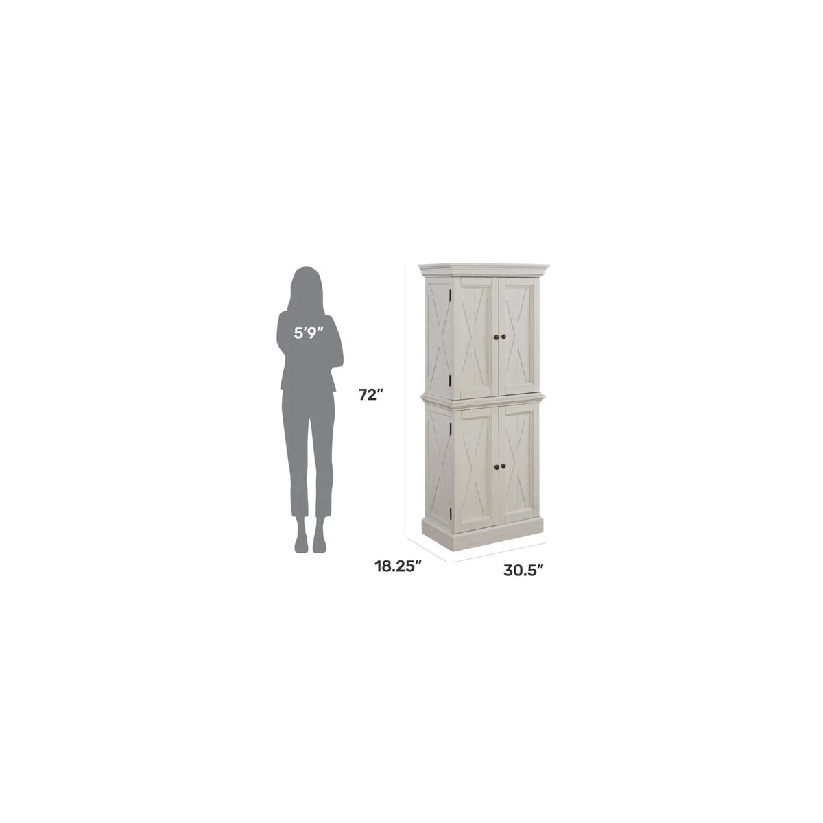 Off White Wood Pantry D278