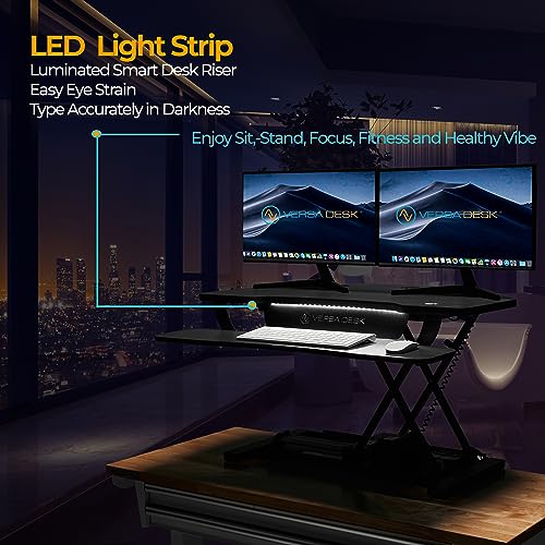 48 Inch Electric Height Adjustable Standing Desk Converter with Keyboard Tray K218467