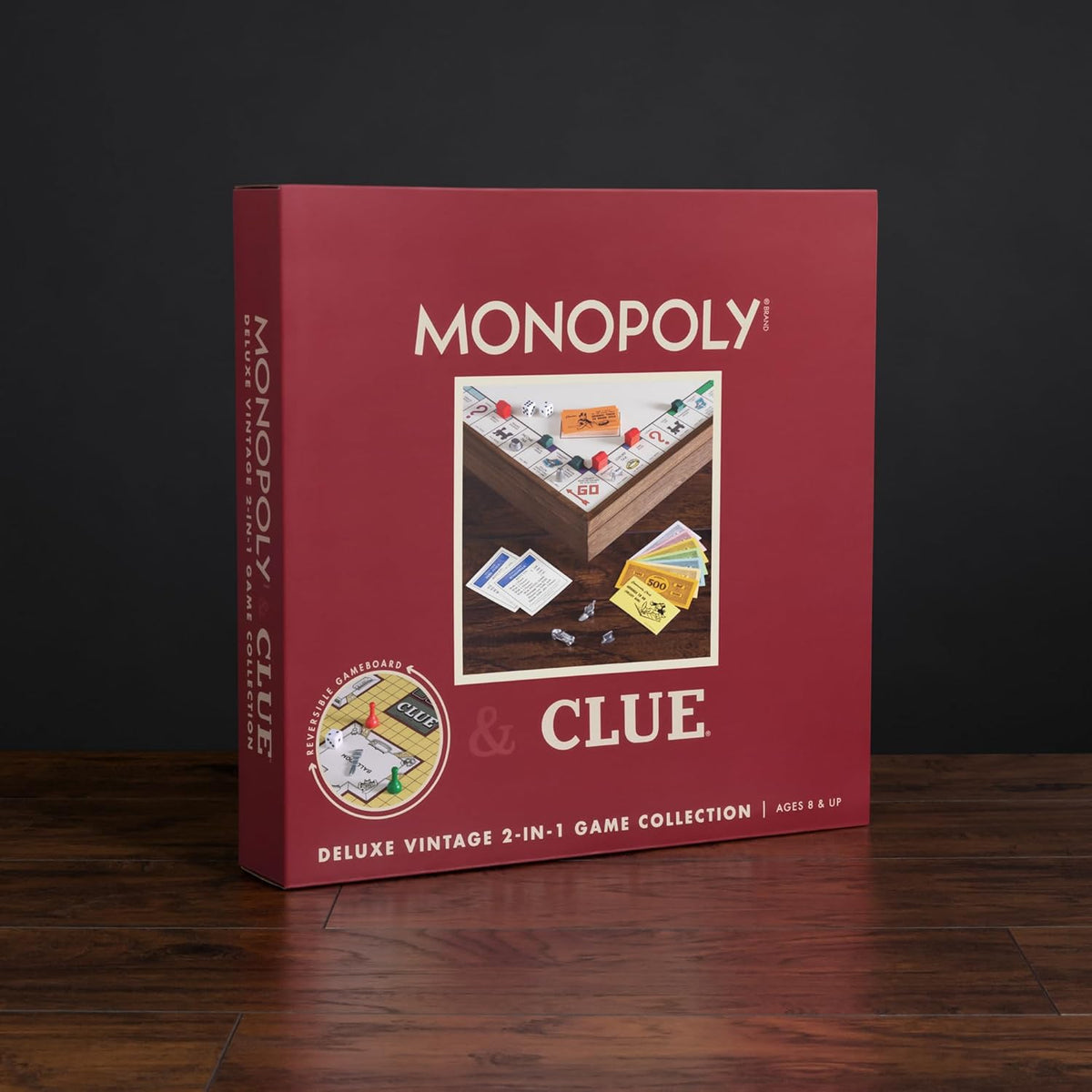 Monopoly and Clue 2-in-1 Deluxe Vintage Edition Board Game M4636