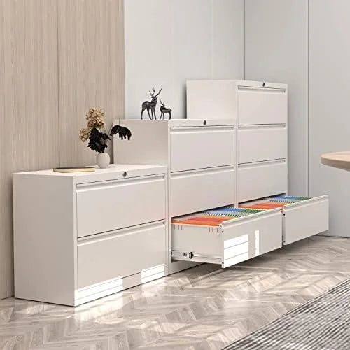 Black 2 Drawer Metal File Cabinet with Lock L624