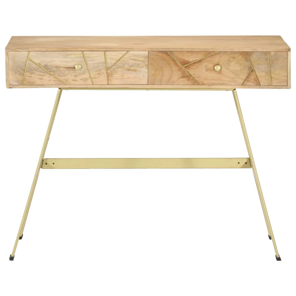 Mango Wood Computer Desk with 2 Storage Drawers U3463