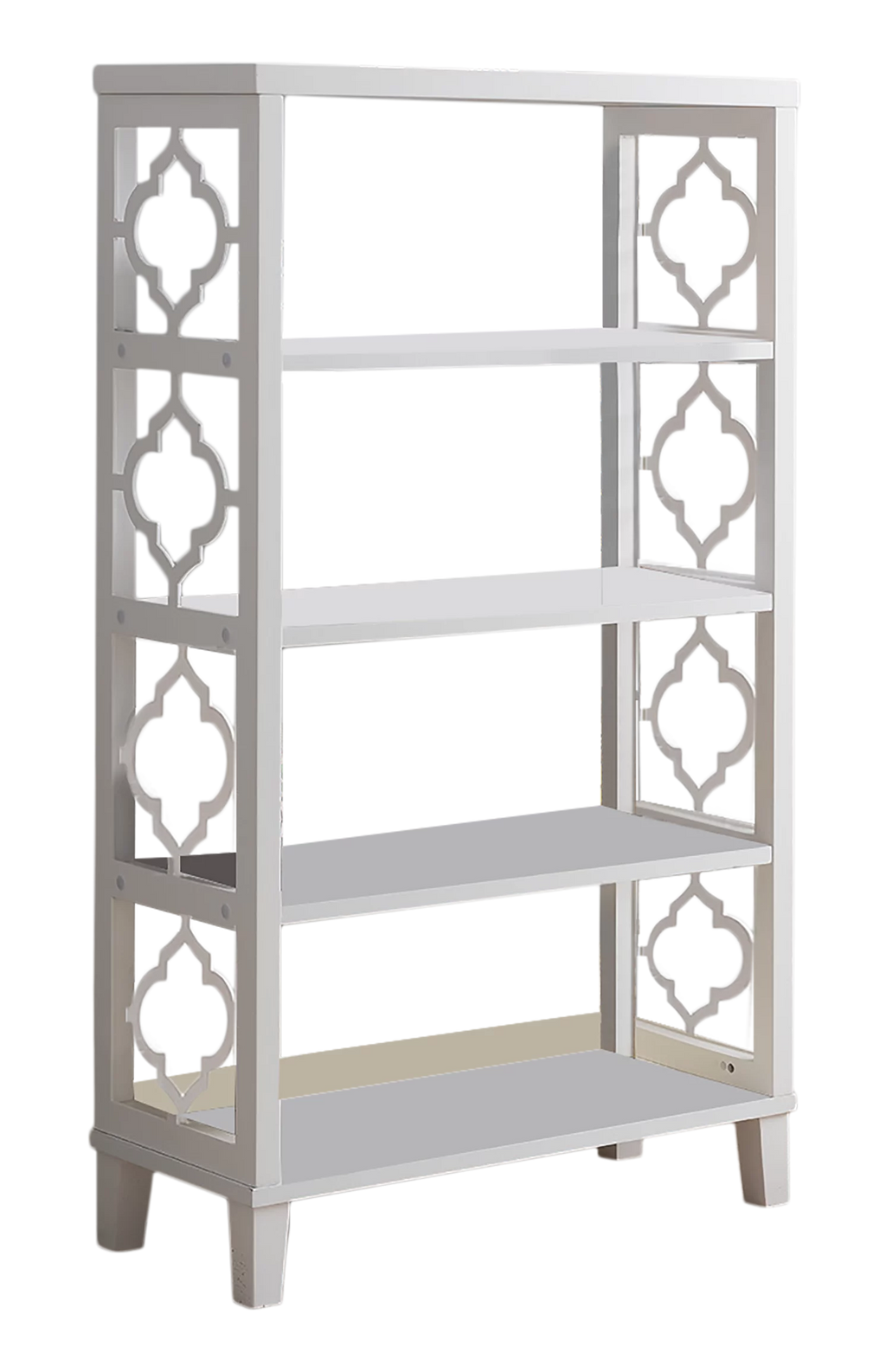 White 5 Tier Wood Bookcase J707