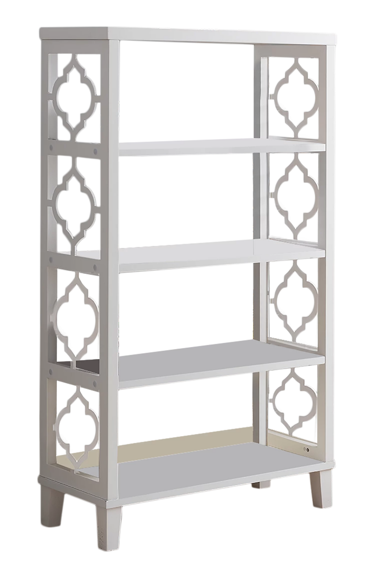 White 5 Tier Wood Bookcase J707