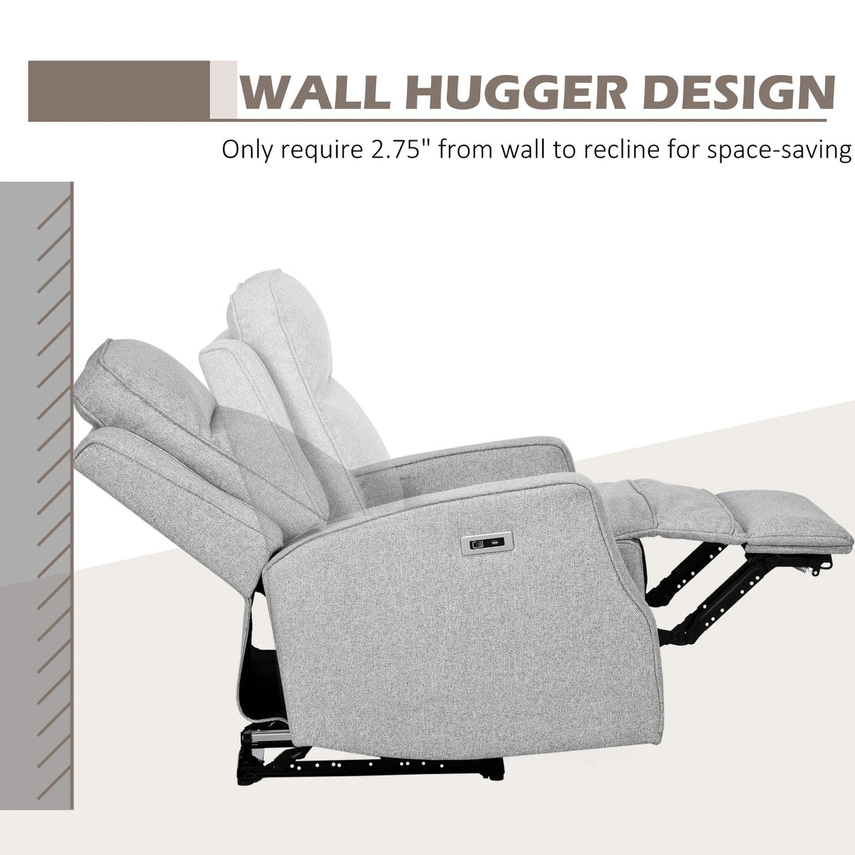 Grey Linen Recliner G365612