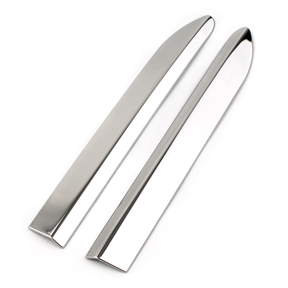2Pcs Chrome Car Front Bumper Corner Protector Molding Cover Trim C27368