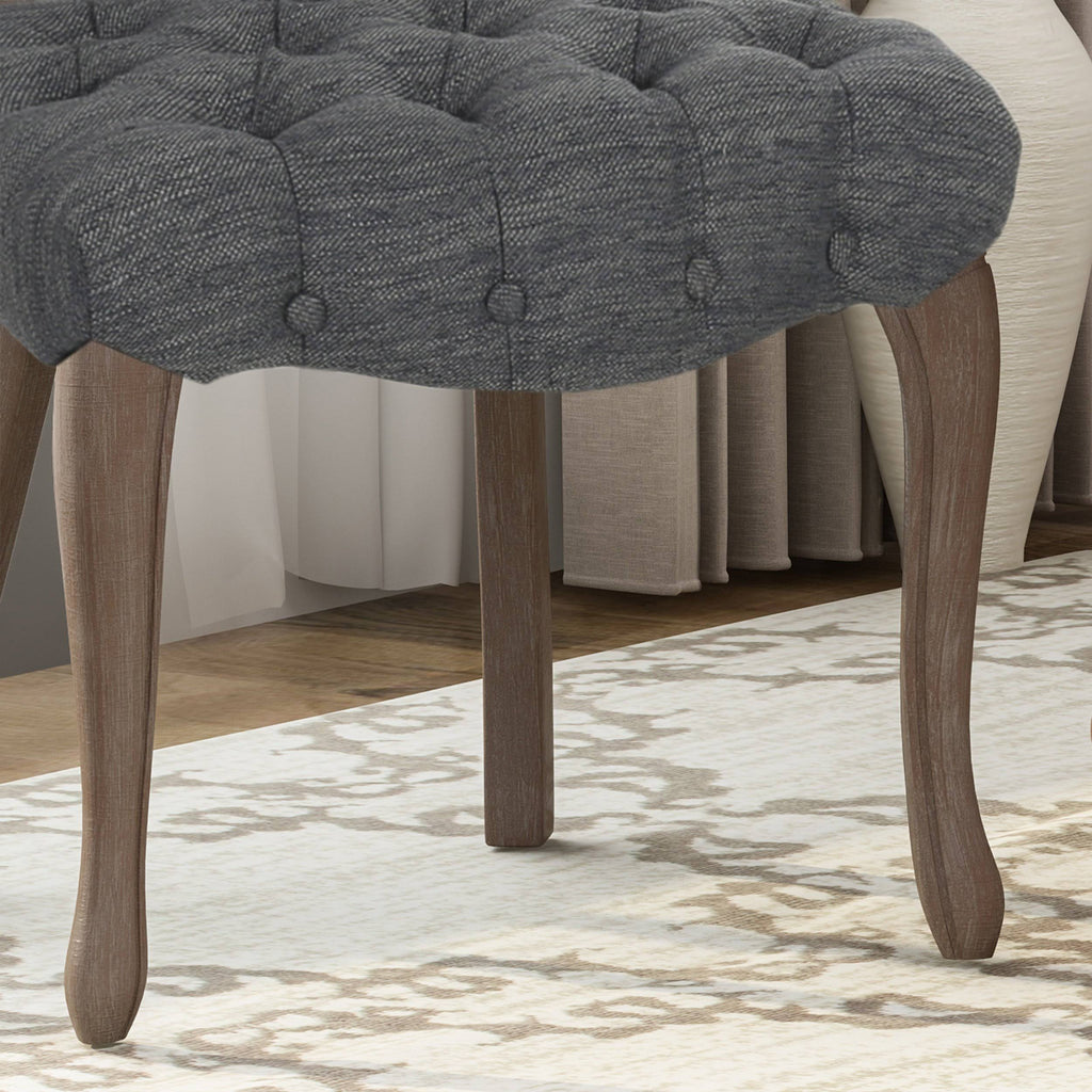 Tufted Dining Chair with Cabriole Legs Set of 2 Light Gray C686236