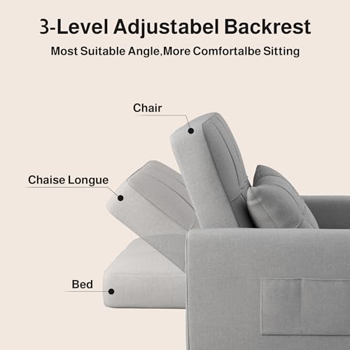 Pink Sleeper Chair Bed with Adjustable Backrest Z36186
