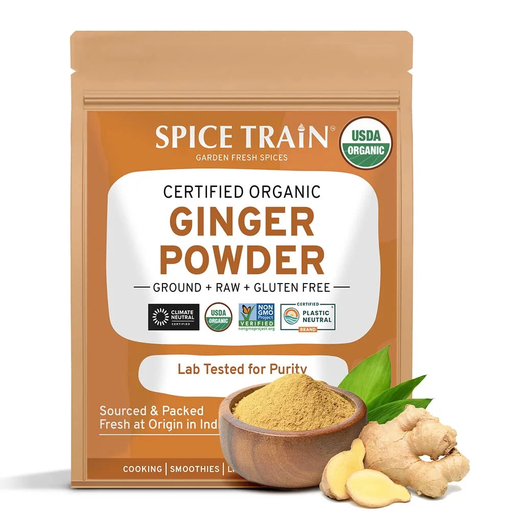 Organic Ginger Powder 454g 100% Raw Ground Ginger Root Powder in Resealable Zip Lock Pouch O64847