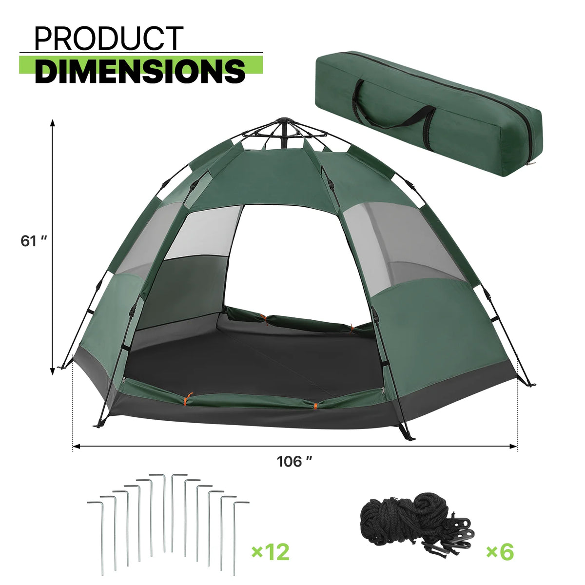 Waterproof 4 Person Dome Camping Tent T5922